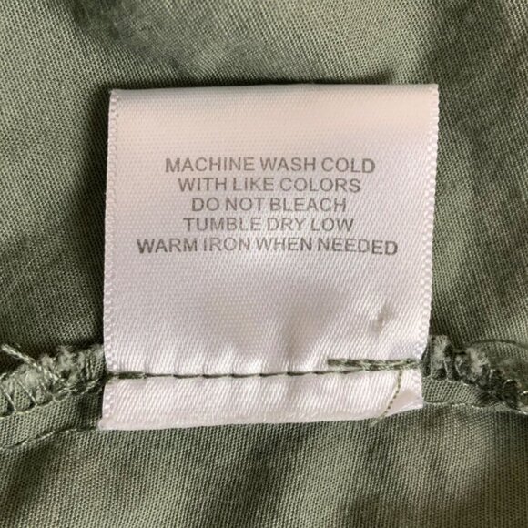 Fervour Womens Olive Green Button-Front A-Line Shirt Dress Sz Small Cap Sleeves - Picture 7 of 7